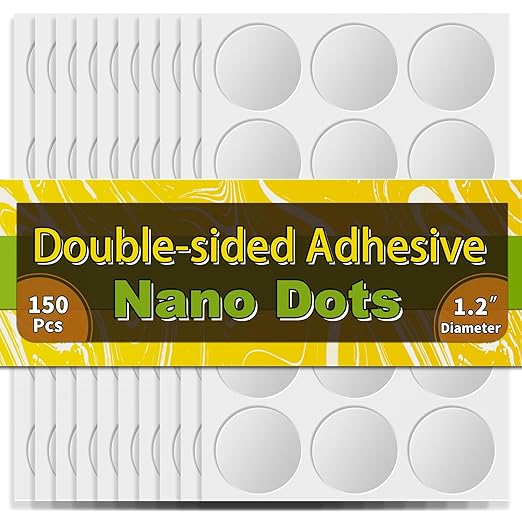 Piteno® 150Pcs Double Sided Adhesive Dots, 1.2" Clear Removable Sticky Adhesive