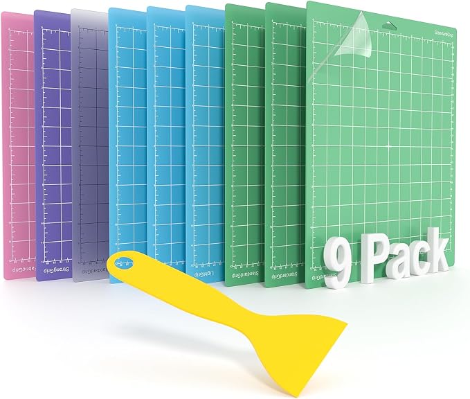 Cutting Mat for Cricut, 12x12 inch 9 Pack Variety Cutting Mats Replacement