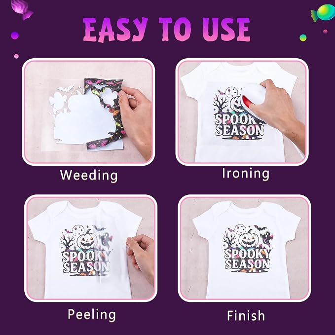 Tintnut Halloween Glow in the Dark HTV Vinyl, easy cut & weed, stretch washable