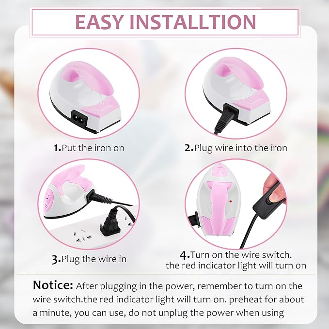 Honoson Mini Craft Iron Mini Heat Press Small Iron 3.93 x 2.36 x 2.76 in