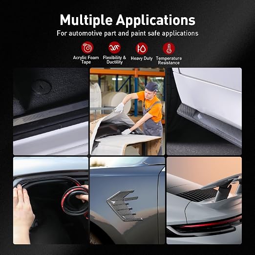 3M Automotive Acrylic Plus Tape, 0.55" x 18Ft, Dark Gray | Double Sided Tape