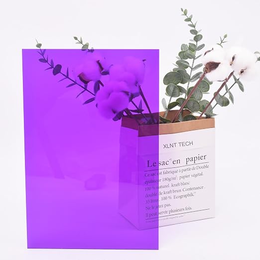 6 PCS Purple Transparent Cast Acrylic Sheets 8" x 12" x 0.118", Plexiglass