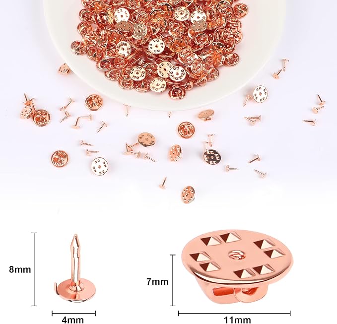 JANYUN 120 Pairs Butterfly Clutch Tie Tacks Pin Back Metal Locking | Rose Gold