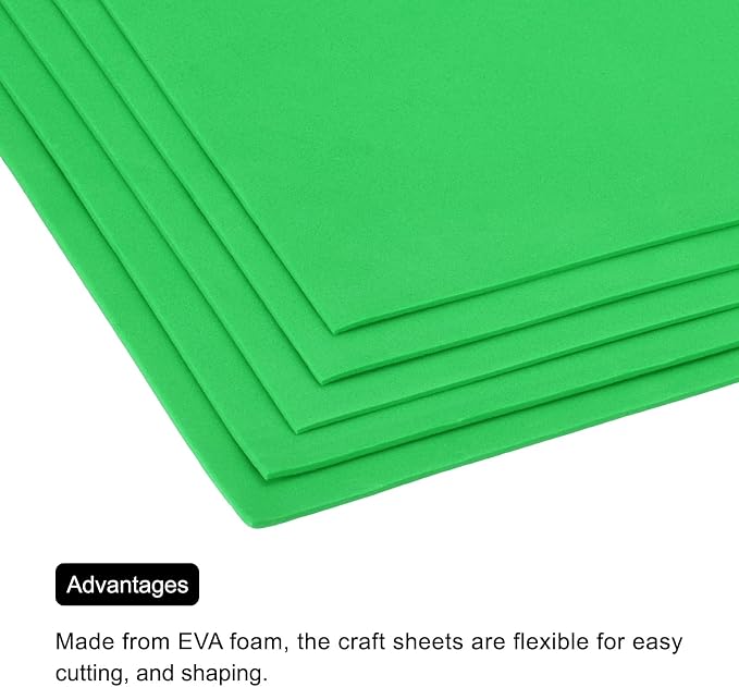 MECCANIXITY EVA Foam Sheets Bright Green 35.4 Inch x 19.7 Inch 2mm Thick Crafts