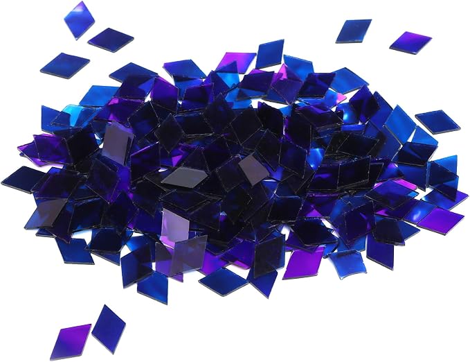 520pcs/100g Diamond Mosaic Tiles, High Transparency Stained Glass Mosaic Tiles