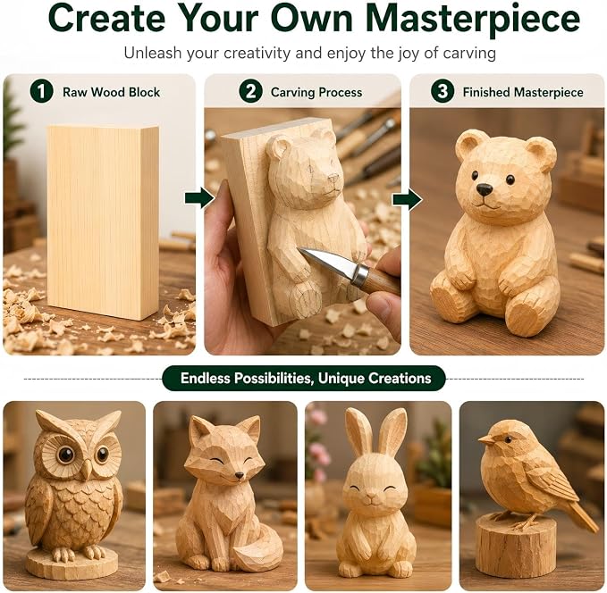 Unfinished Wood Blocks for Crafting