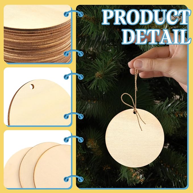 FSWCCK 100 PCS 3 Inch Wood Circles