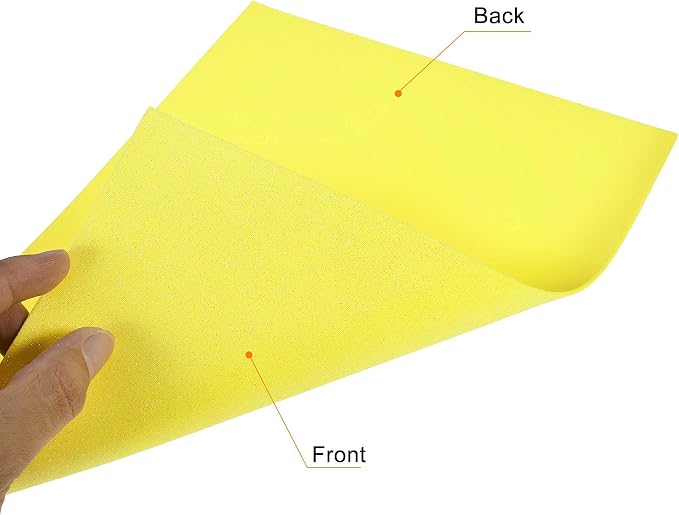 uxcell Light Yellow Shiny EVA Foam Sheets 12 x 8 Inch 2mm Thick