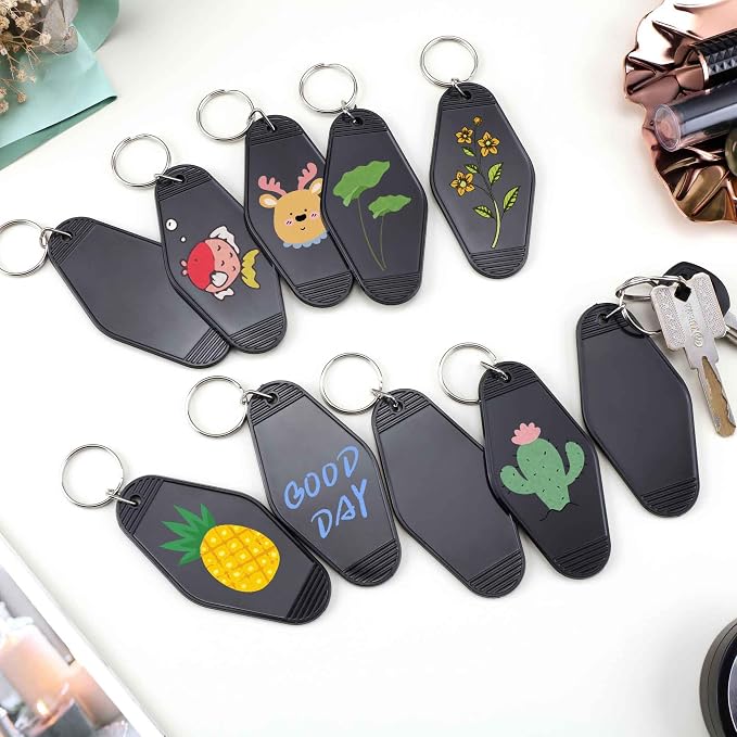 Yoption 50pcs Blank Motel Keychain Bulk