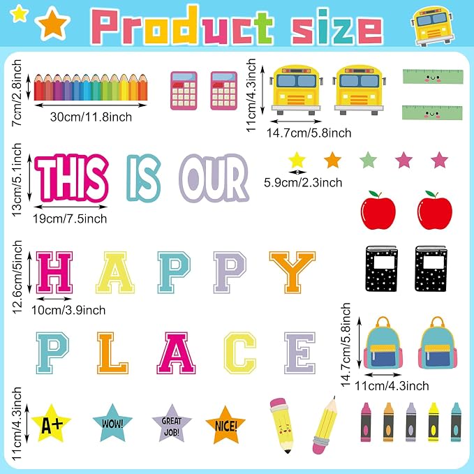Mooliwe This is Our Happy Place Classroom Decor Welcome Back to School Bulletin