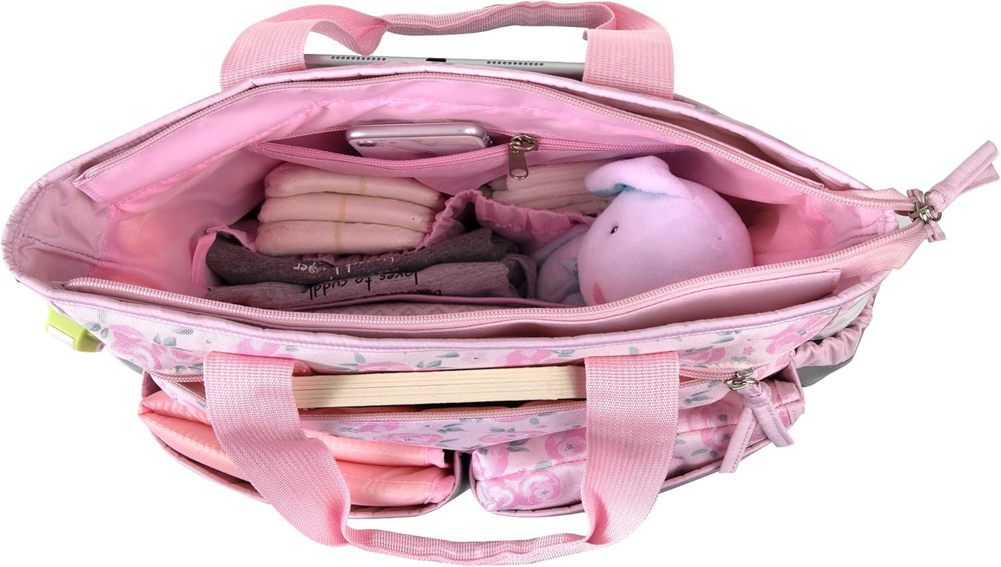 Crossbody Dinosaur Diaper Bag Tote with Changing Station for Baby Boy, 3 Piece Diaper Bag Set