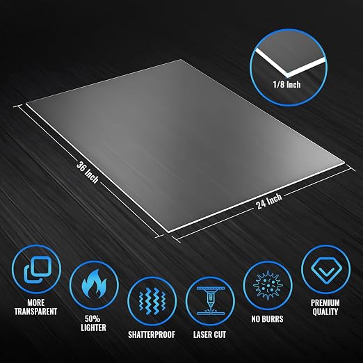 2 Pack 24x36 1/8" Clear Plexiglass Sheets