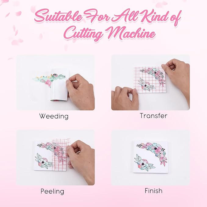 Tintnut Rose Permanent Vinyl 12x10in 8 Sheets Adhesive Vinyl Pink Green |