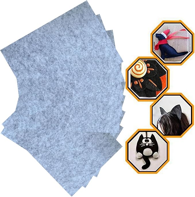 RZJZGZ 5Piece Adhesive Felt Sheet 8.3X11.8in Black Felt Fabric Adhesive Sticky