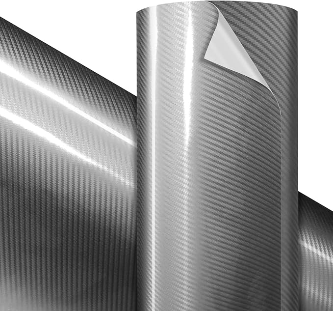 VViViD Premium Epoxy Silver Carbon Craft Vinyl Roll 1ft x 5ft – Bubble-Free Air