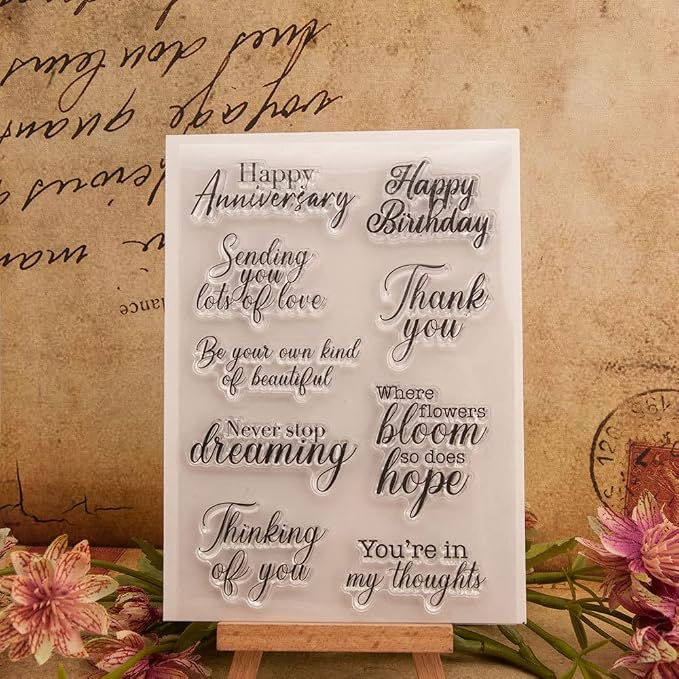 Happy Anniversary Greetings Blessings Silicone Clear Stamps Cards