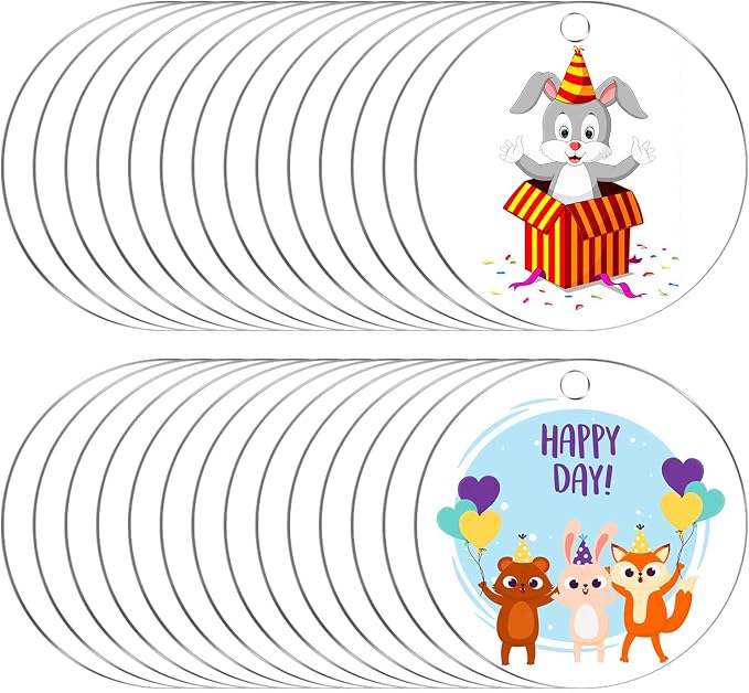 Audab Acrylic Ornament Blanks for Vinyl, Large Clear Acrylic Discs Round