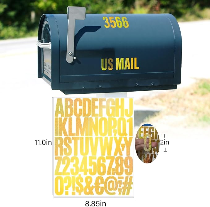 Letter Stickers, Mailbox Numbers, 2 Inch Waterproof Vinyl Alphabet | 2 Inch
