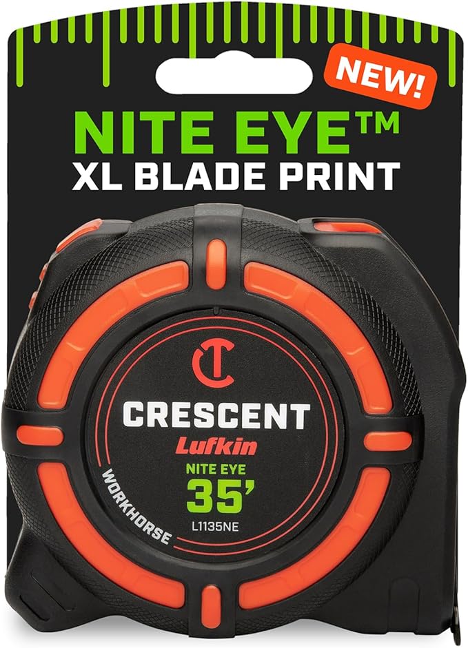 Crescent Lufkin 35 Ft. WORKHORSE NITE EYE Tape Measure | L1135NE
