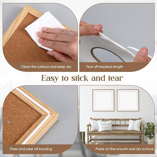 Tatuo 2 Rolls Double Sided Foam Tape PE Foam Tape Sponge Soft Mounting Adhesive