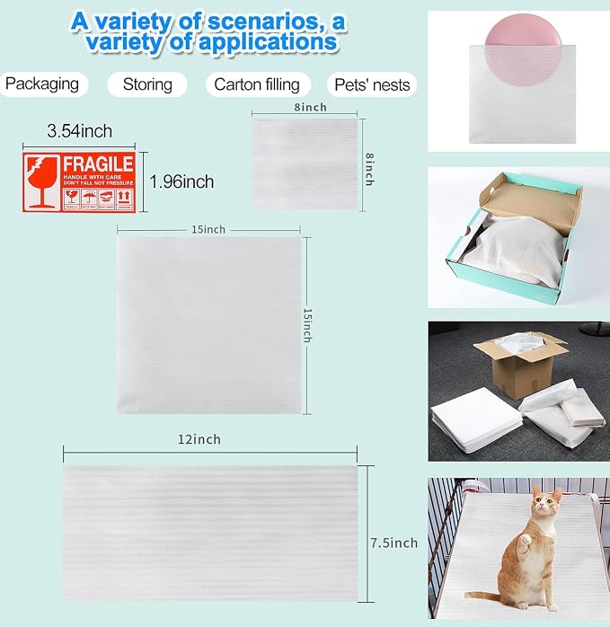 150Pcs Moving Supplies, Foam Pouches to 3 Size | Packing Supplies
