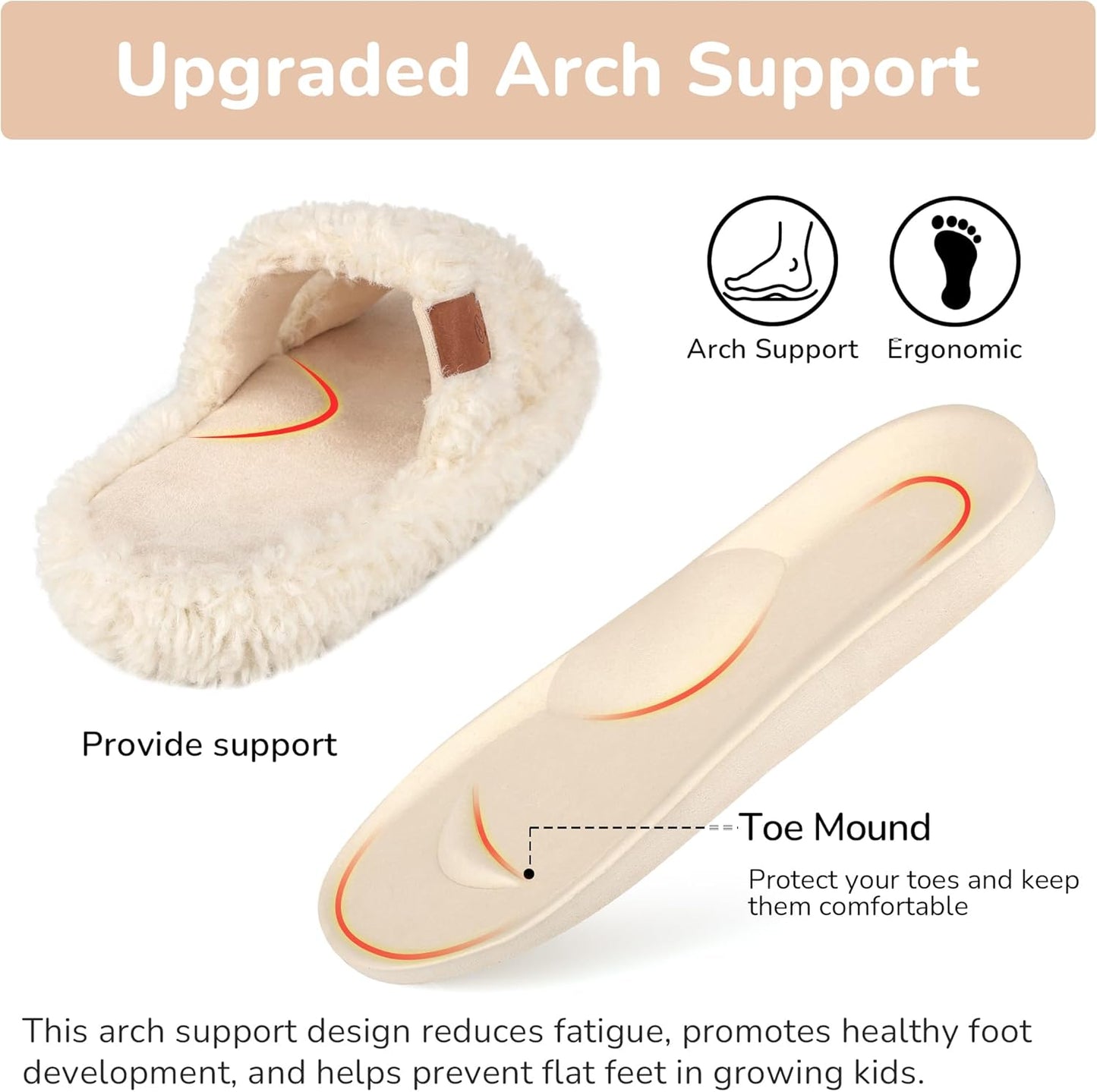 Youecci Girls Fuzzy Slippers-Soft Open Toe Slippers with Memory Foam & Arch Support, Dual-Strap Warm Comfy Home Slides Indoor House Shoes