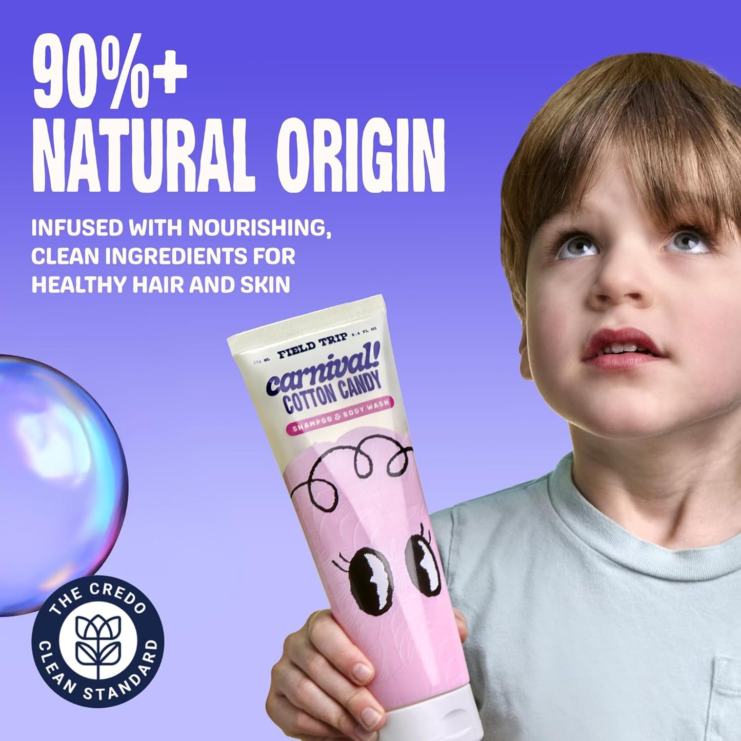 Field Trip Kids- 2 PACK! Carnival - Cotton Candy Scent - Hair Care for Babies, Todlers & Kids - Tear Free - Leaves Hair Soft & Tangle-Free With Chamomile, Lavender, & Aloe Combo Pack!
