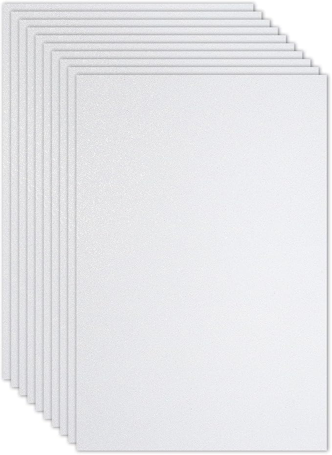 PATIKIL White Shiny EVA Glitter Foam Sheet 11 x 8 Inch 2mm Thick