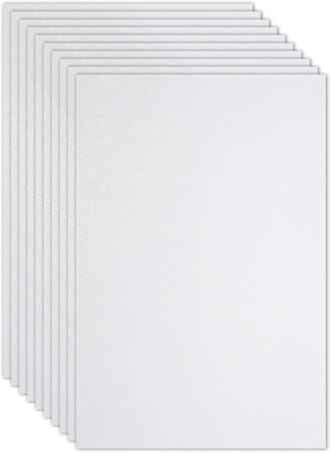 PATIKIL White Shiny EVA Glitter Foam Sheet 16x12 Inch 2mm Thick
