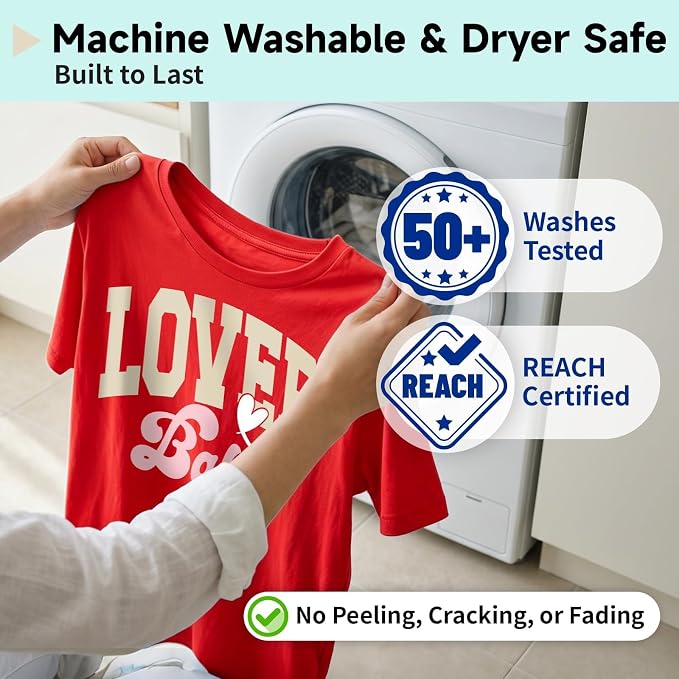 TECKWRAP Heat Transfer Vinyl for T-Shirts, 50+ Washes, REACH Certified & Dryer
