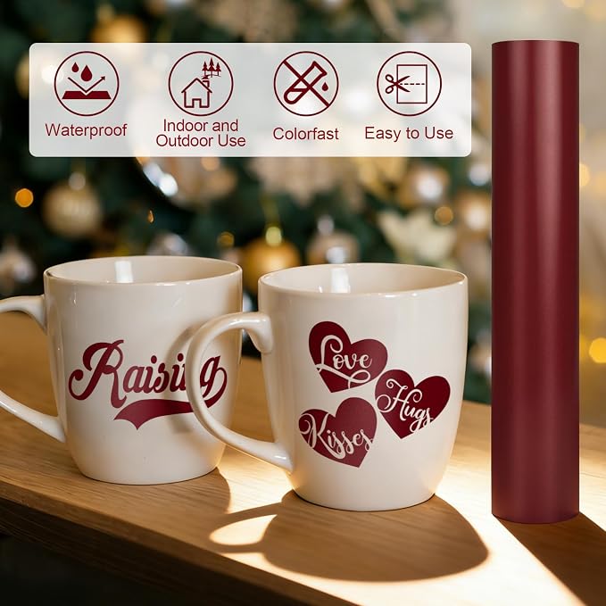 Gatichetta Maroon Vinyl Burgundy Self Adhesive Vinyl Craft Permanent Vinyl Roll