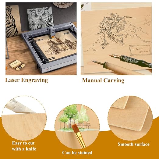 8 Pack Basswood Sheets for Crafts