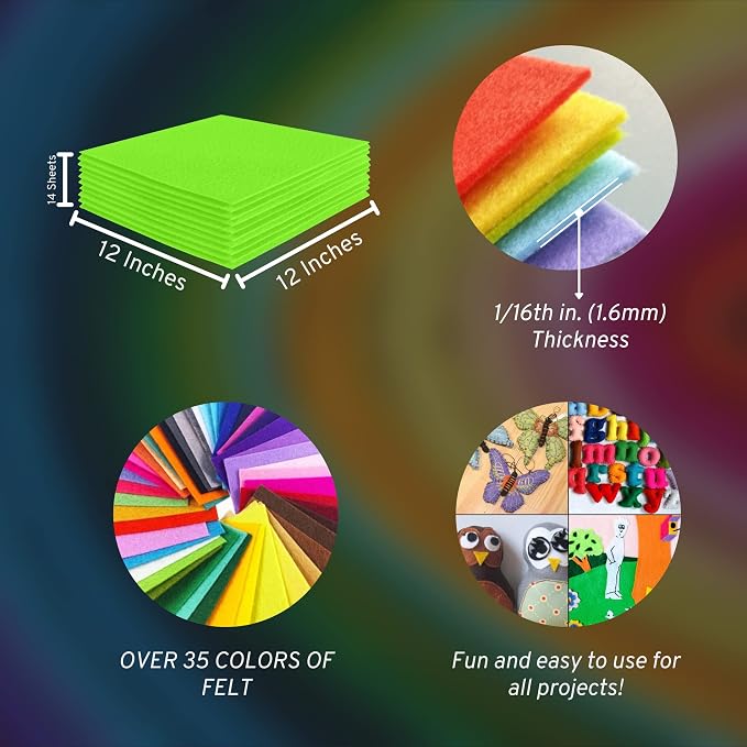 FabricLA Acrylic Felt Sheets for Crafts