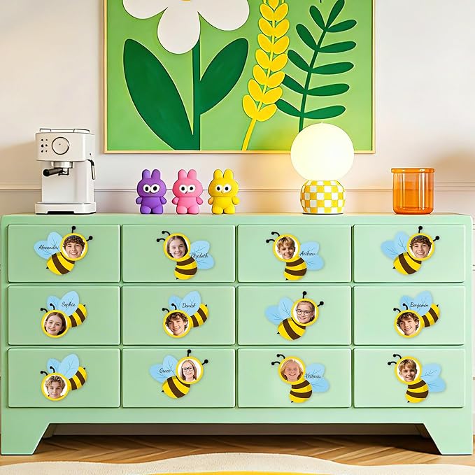 54Pcs Bee Cutouts for Bulletin Boards Decorations, DIY Bee Classroom Cut Outs