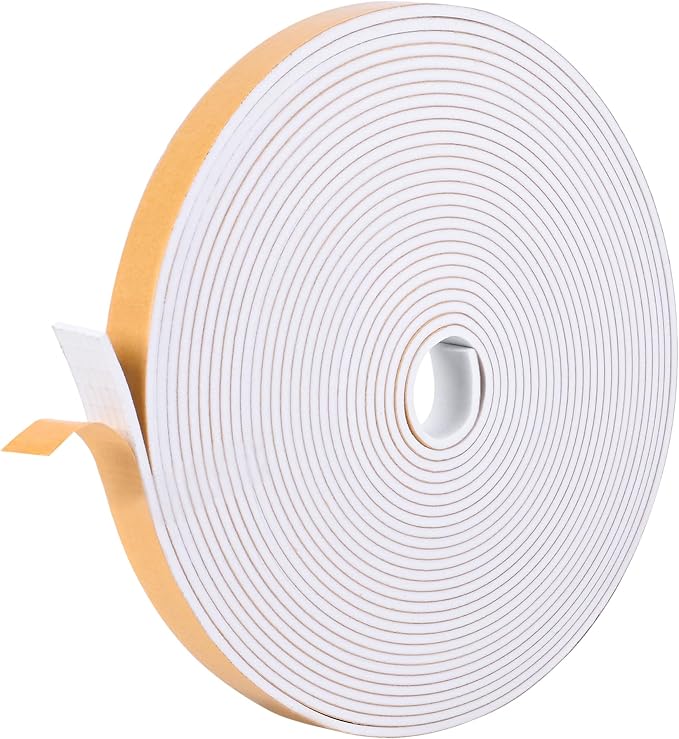 Kikerike Self Adhesive Foam Tape Weatherstrip 1in x 1/8in x 40Ft High Density
