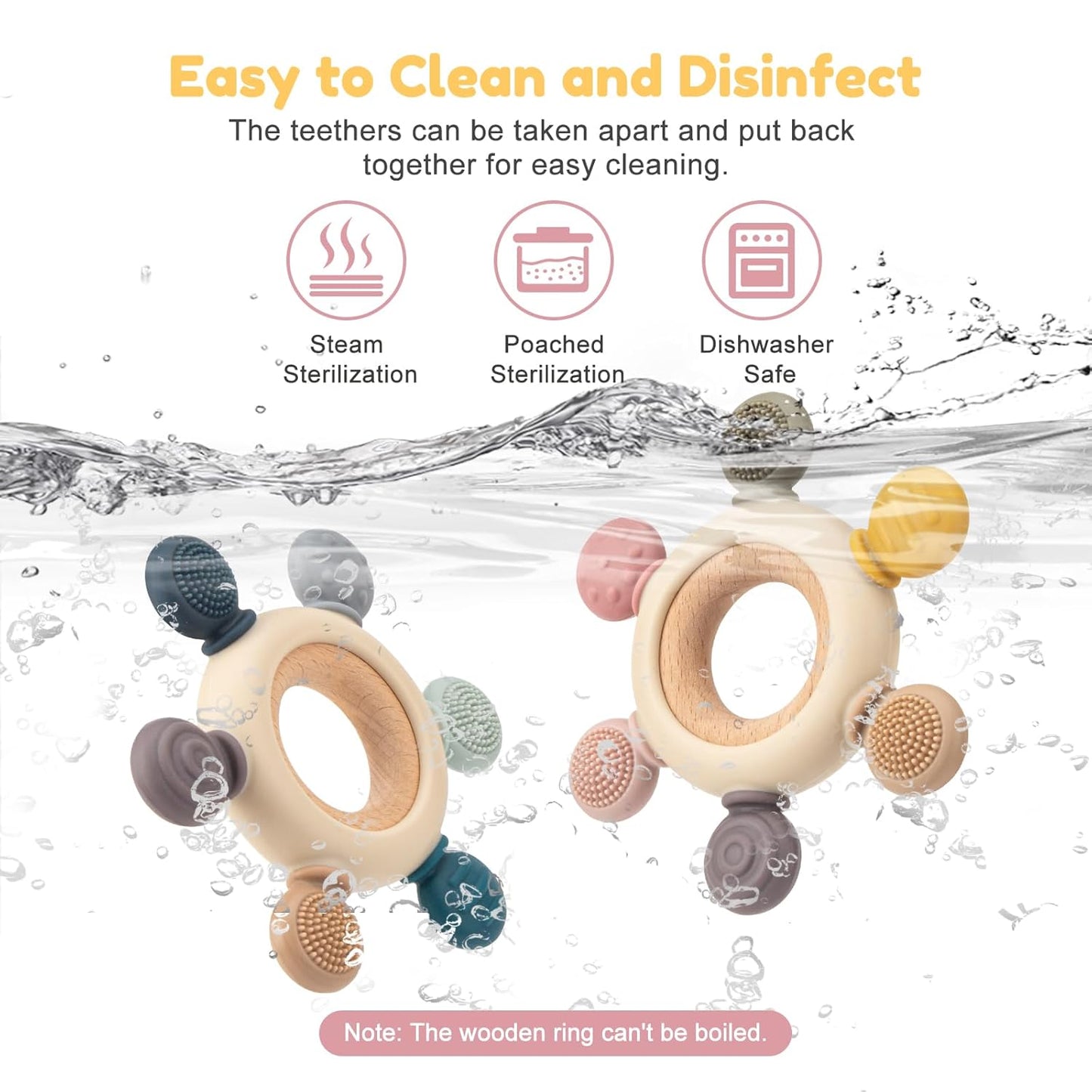 Baby Teething Toys for 0-6 6-12 Months, BPA Free Teether Sensory Toys for Babies 0 3 6 9 12 18 Months, Newborn Infant Toys Gifts for 1 One Year Old Baby Boys Girls