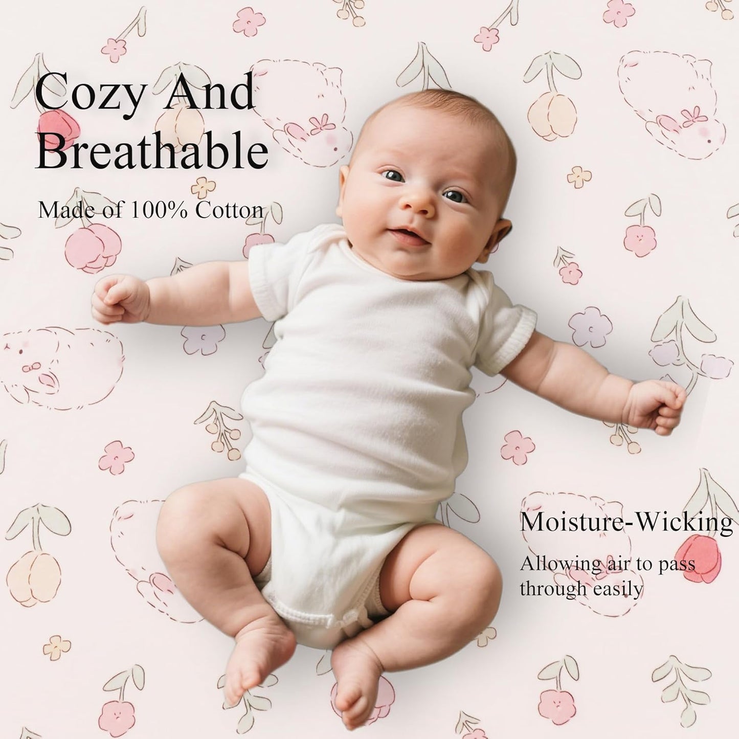 100% Jersey Cotton Bassinet Sheets 20" x 33" Fits Koolababy/Koolerthings, BCOL, BabyBond, Jimglo 3 in 1, and Cowiewie Baby Bassinet, Super Soft and Breathable Fitted Sheets, 3 Pack, Pink