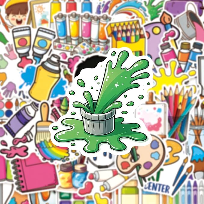 50 Pcs Cute Art Painting Supply Stickers