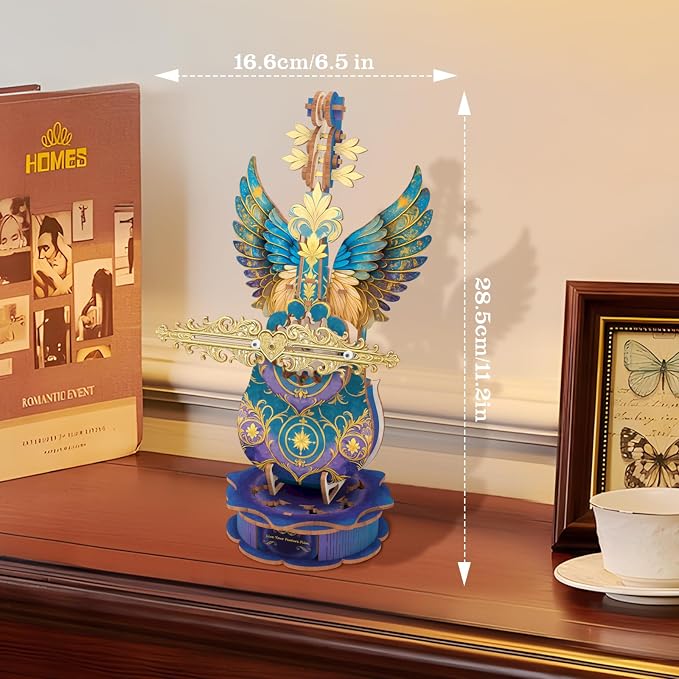 3D Wooden Puzzles for Adults, Mechanical Cello Music Box Kit