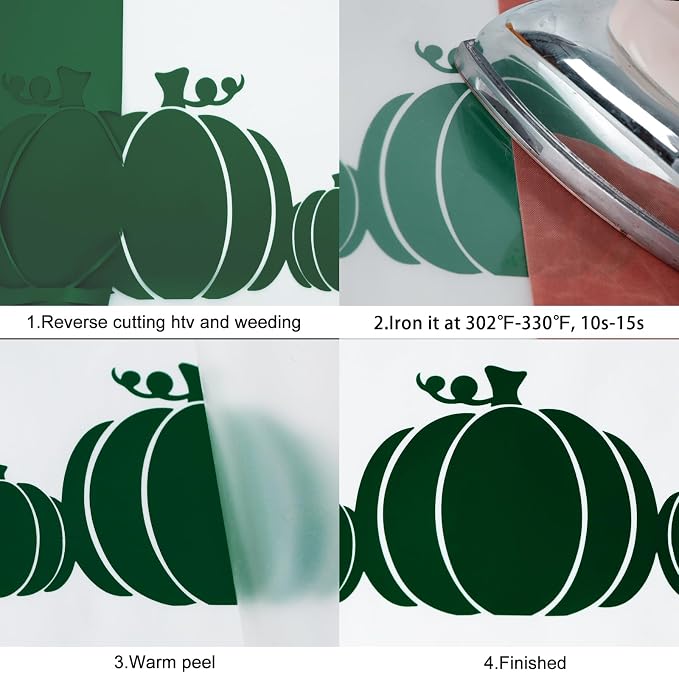 FUNKAKA Dark Green HTV Heat Transfer Vinyl Rolls, Adhesive Vinyl