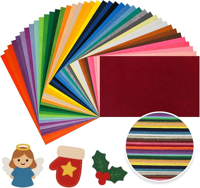 120 PCS, 1mm Stiff Felt Fabric Sheets