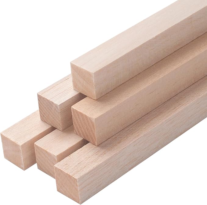 Balsa Wood Sticks Wood Strips 3/4" x 12", Square Wooden Dowel Rods