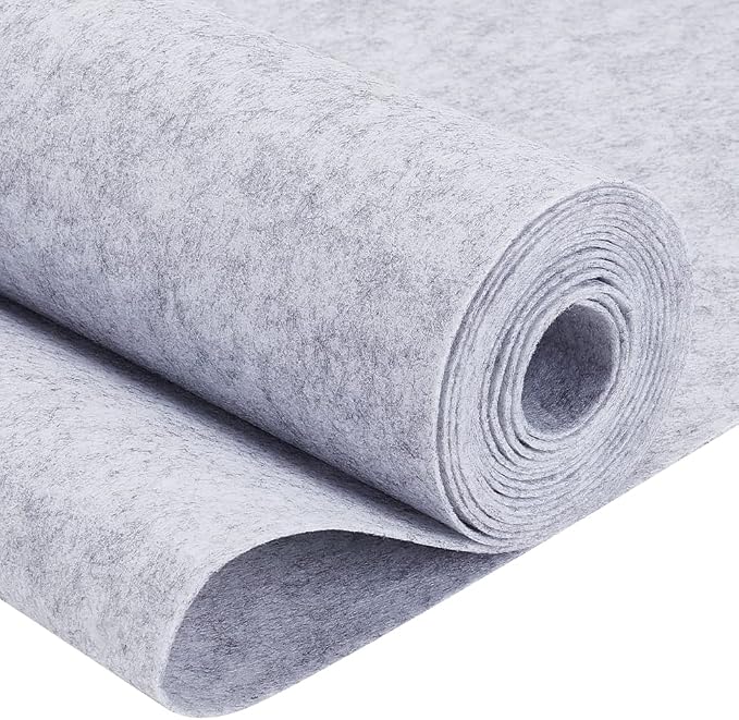 BENECREAT 9.8ft x 15.75" Light Gray Felt Fabric, Jewelry Box Lining, Craft Felt