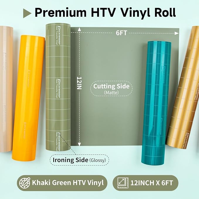 TECKWRAP Heat Transfer Vinyl for T-Shirts, 50+ Washes, REACH Certified & Dryer