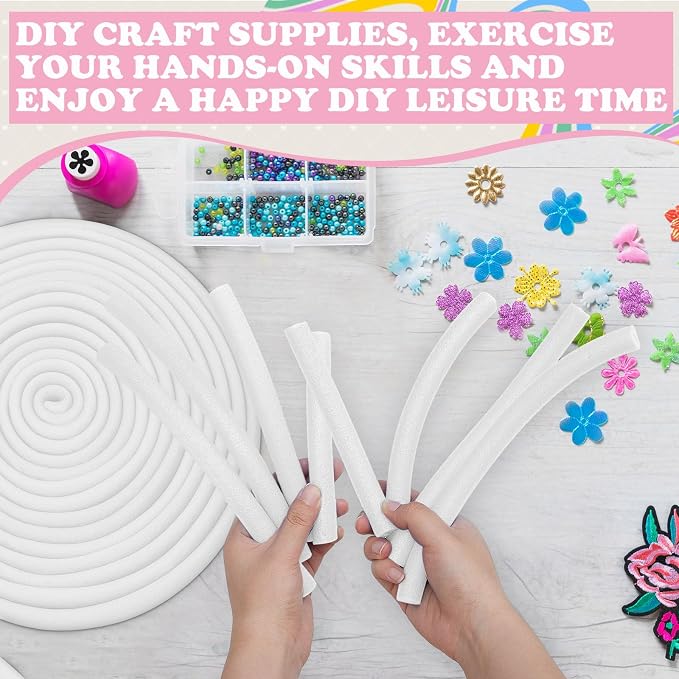 Frienda 5/8 Inch x 40 Ft White Foam Noodles