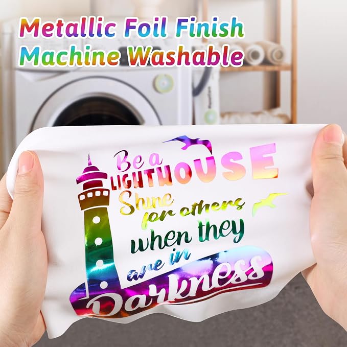 Gatichetta Metallic Foil HTV Roll Holographic Rainbow Heat Transfer Vinyl