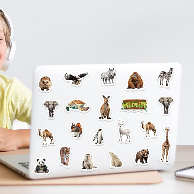 300Pcs Animals Foam Stickers, Self-Adhesive Cartoon Jungle Animals Foam Sticker