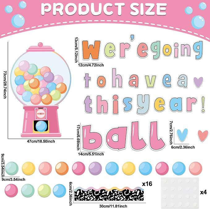 Gumball Machine Bulletin Board for Classroom Decorations Composition Notebook