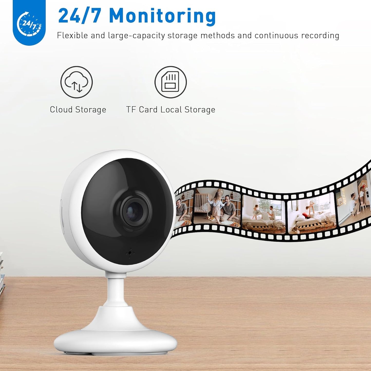 WiFi Security Camera 2K, Indoor Home Cameras for Dog/Pet/Elder/Baby Monitor, Upgraded Smart Siren with Phone App, Advanced Night Vision, SD/Cloud Storage, Alexa Compatible