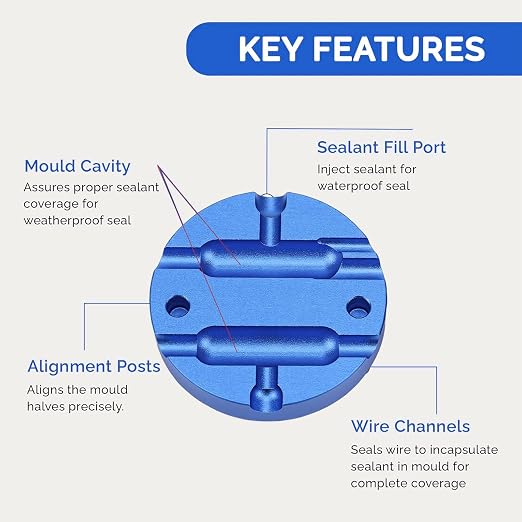 Garosa Dual Cavity Butt Connector Mold 16-14 AWG Aluminum Alloy